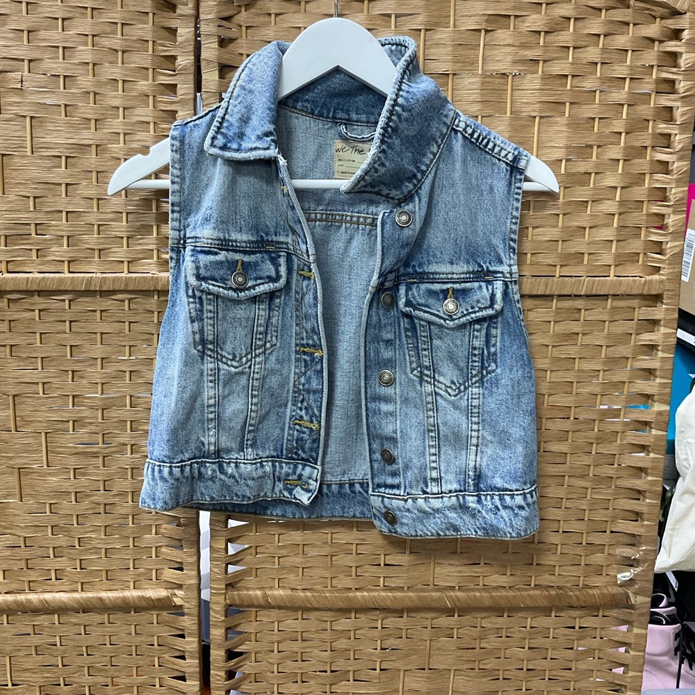 We The Free Light Blue Denim Vest